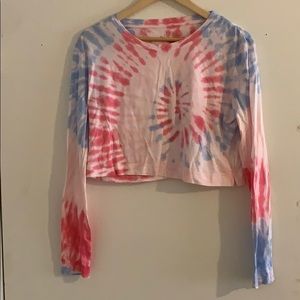 Long sleeve tie dye crop